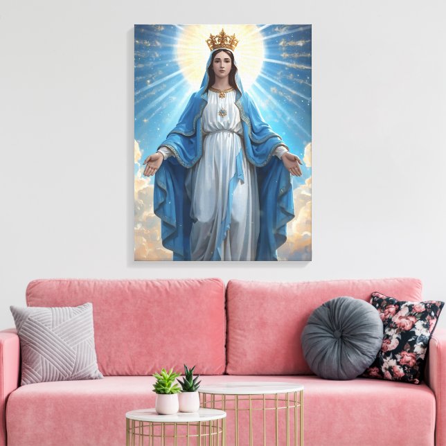 Lienzo Blue Rgin Mary Heavenly (Insitu (Sala de estar))