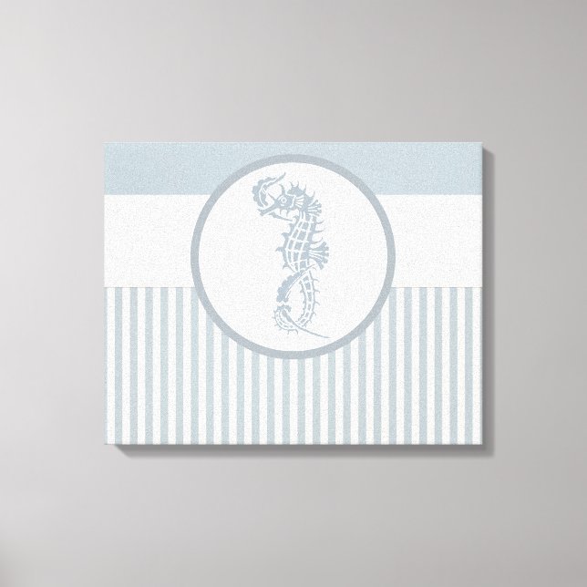 Lienzo Blue Seahorse Blue Classic Nautical Elegant (Anverso)