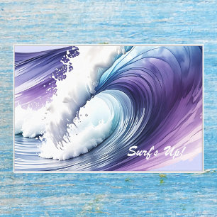 Lienzo Blue White Purple Surf Sea Wave