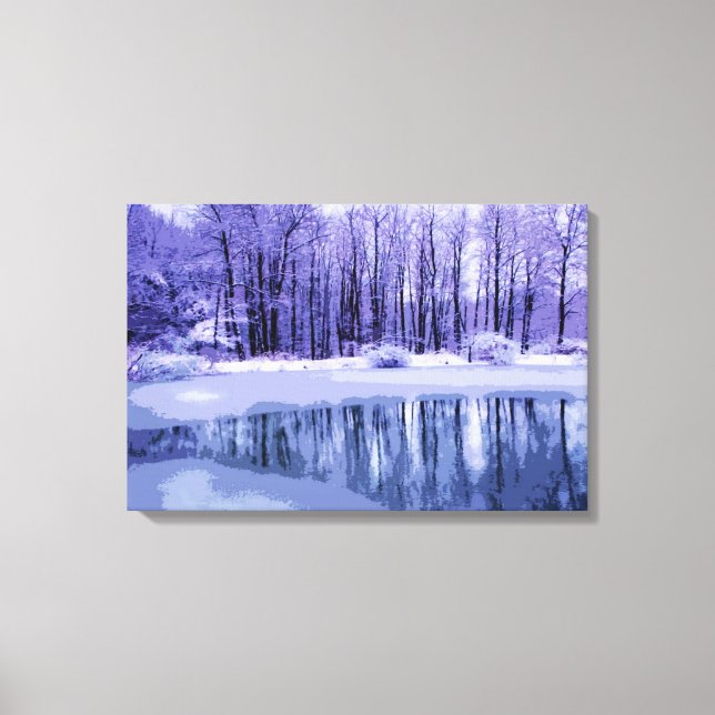 Lienzo Blue Winter Pond (Anverso)