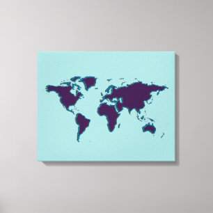 Lienzo blue worldmap