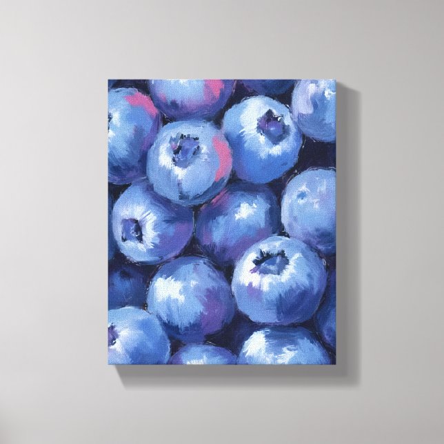 Lienzo Blueberries | Fruit Watercolor Painted (Anverso)