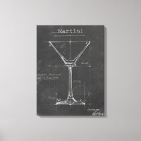 Blueprint de cristal de Martini blanco y negro