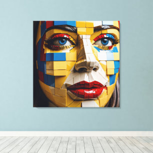 Lienzo "Blueprint of Humanity" - Un retrato cubista
