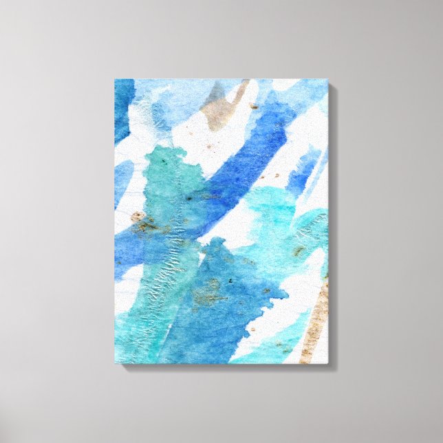 Lienzo Blues 008 Abstract Watercolor Textura Canvas (Anverso)
