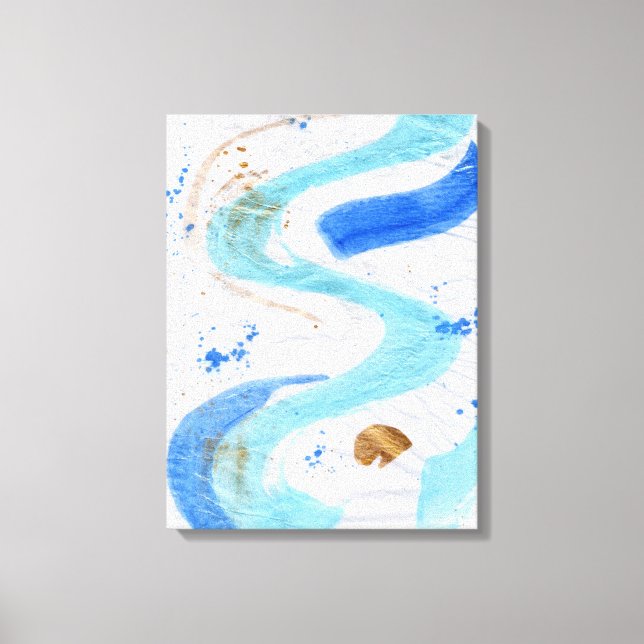 Lienzo Blues 030 Abstract Watercolor Textura Canvas (Anverso)