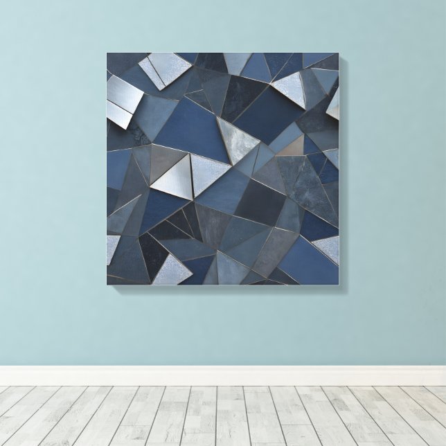 Lienzo Blues geométricos Resumen Mosaico de mosaico de mo (Insitu (piso de madera))