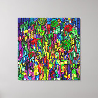 Lienzo Blumen-Baum im Häusermeer.