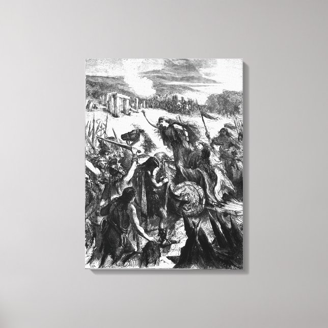 Lienzo Boadicea incitando al Iceni contra los romanos (Anverso)