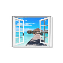 Boardwalk Ocean View Faux Window