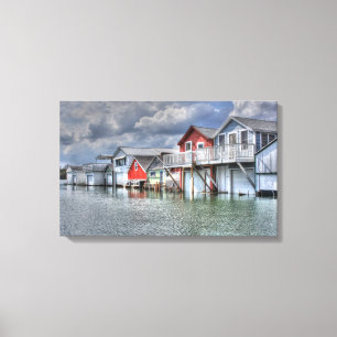 Lienzo Boathouses del lago