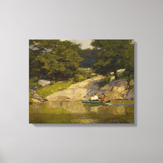 Lienzo Boating on the Lake in Central Park (NYC) (Anverso)