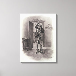 Lienzo Bob Cratchit y Tiny Tim, de 'Charles Dickens:
