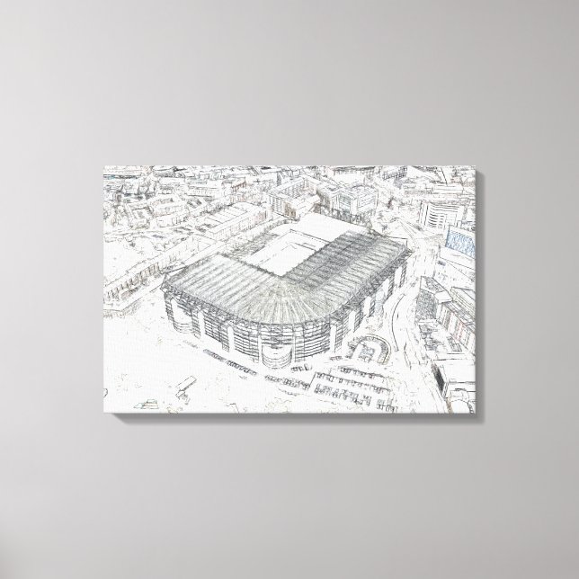 Lienzo Boceto arquitectónico del estadio de Newcastle (Anverso)