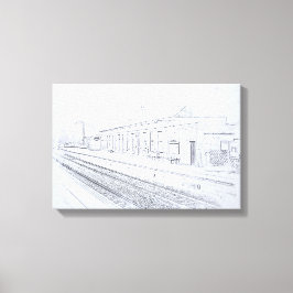 Lienzo Boceto de la Estación de Ferrocarril de Todmorden,