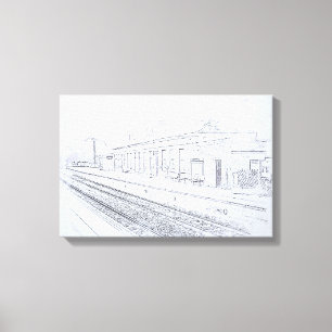 Lienzo Boceto de la Estación de Ferrocarril de Todmorden,