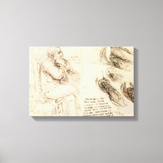Lienzo Boceto del anciano y el agua de Leonardo da Vinci