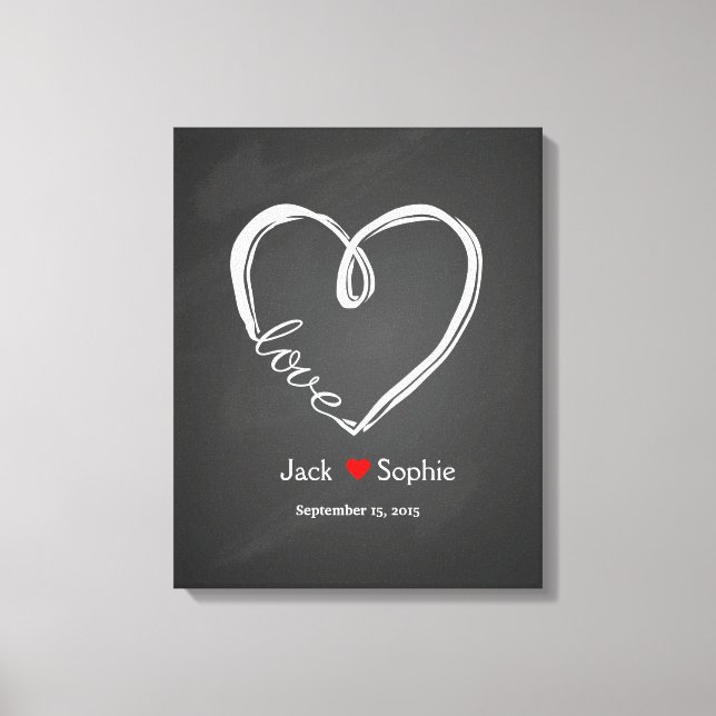 Lienzo Boda alternativo libro invitado corazón infinito (Anverso)