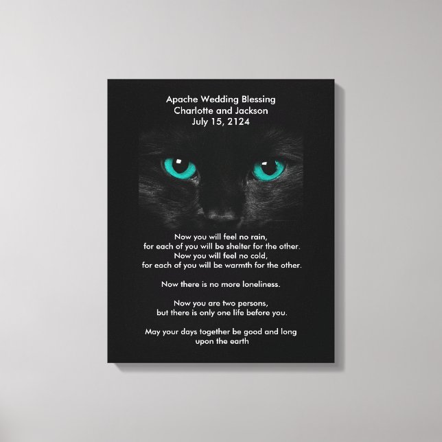 Lienzo Boda Apache bendiciendo gato negro (Anverso)
