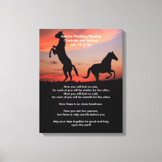 Lienzo Boda Apache Bendiciendo silueta de caballos árabes