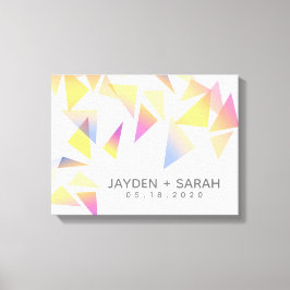 Lienzo Boda blanco pastel de confetti multicolor