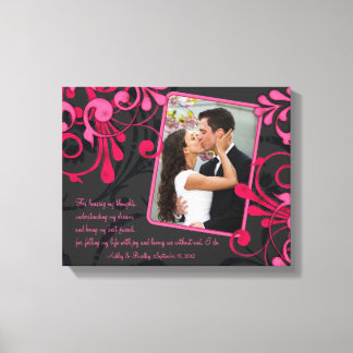 Lienzo Boda de fotos de color negro rosa - Canvas de plan