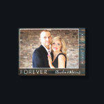 Lienzo Boda de guión de madera rústica para siempre elega<br><div class="desc">Boda de foto de guion de madera rústica para siempre elegante</div>