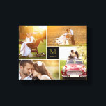 Lienzo Boda de monograma Minimalista negro 4 Collage de f<br><div class="desc">Diseñado por fat*fa*tin. Fácil de personalizar con su propio texto,  foto o imagen. Para solicitudes de personalizados,  por favor contacte directamente con fat*fa*tin. Se cobran cargos por personalizado. www.zazzle.com/fat_fa_tin www.zazzle.com/color_therapy www.zazzle.com/fatfatin_blue_knot・・・・・・・. www.zazzle.com/fatfatin_red_knot www.zazzle.com/fatfatin_mini_me www.zazzle.com/fatfatin_box</div>