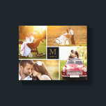 Lienzo Boda de monograma Minimalista negro 4 Collage de f<br><div class="desc">Diseñado por fat*fa*tin. Fácil de personalizar con su propio texto,  foto o imagen. Para solicitudes de personalizados,  por favor contacte directamente con fat*fa*tin. Se cobran cargos por personalizado. www.zazzle.com/fat_fa_tin www.zazzle.com/color_therapy www.zazzle.com/fatfatin_blue_knot・・・・・・・. www.zazzle.com/fatfatin_red_knot www.zazzle.com/fatfatin_mini_me www.zazzle.com/fatfatin_box</div>