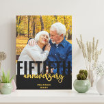 Lienzo Boda de oro en 50 años<br><div class="desc">Crea tu propio lienzo envuelto en la galería de 50 Aniversario Boda. La plantilla de fotos está lista para que cargue su imagen (que se muestra en formato cuadrado) y puede personalizar con sus nombres y fecha de boda. El diseño presenta una tipografía moderna de gran tamaño y escritura de...</div>