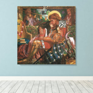 Lienzo Boda de San Jorge y la princesa Sabra por Rossetti