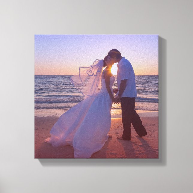 Lienzo Boda de superposición de degradado rojo azul (Anverso)