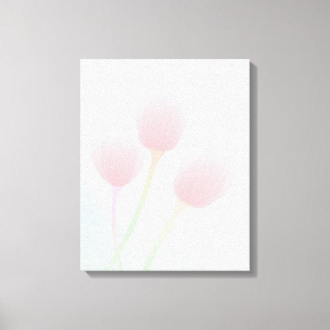 Lienzo Boda de tulipanes Pastel rosa suave (Anverso)