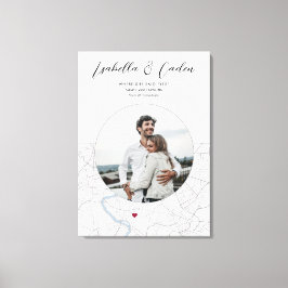 Lienzo Boda del mapa de Roma foto regalo vertical