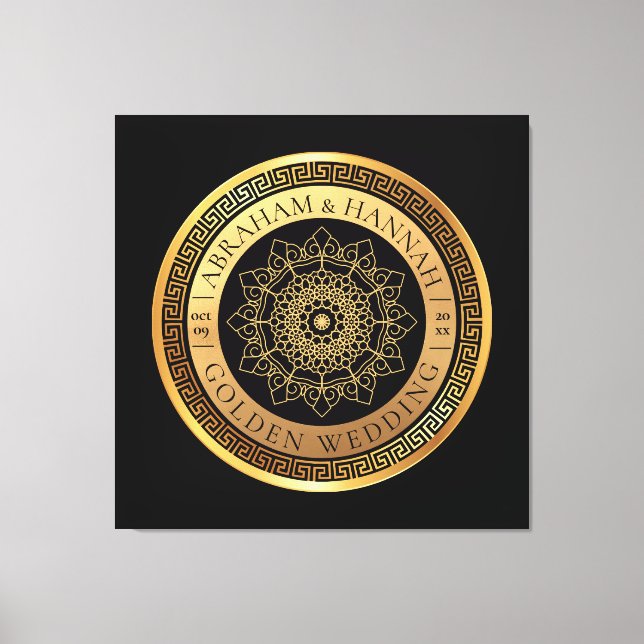 Lienzo Boda dorado especial personalizado 50 años (Anverso)