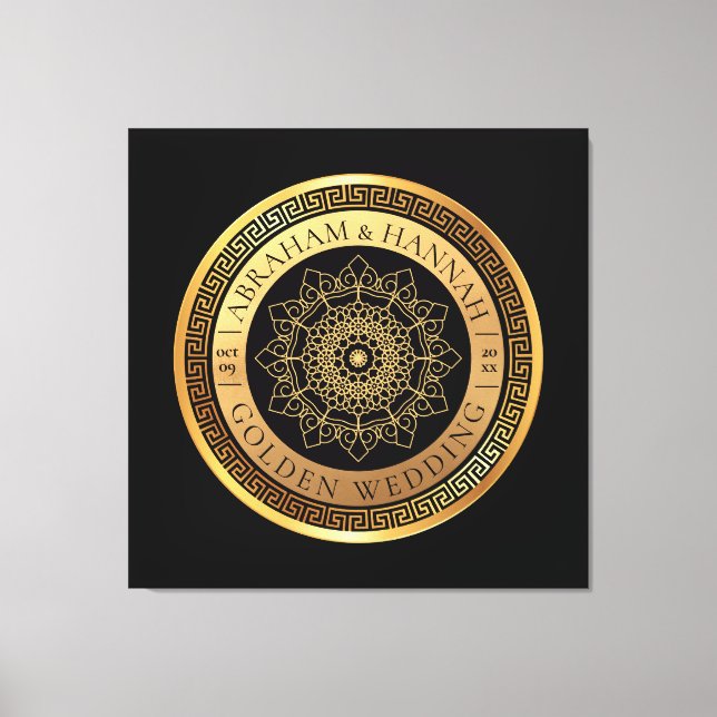 Lienzo Boda dorado especial personalizado 50 años (Anverso)