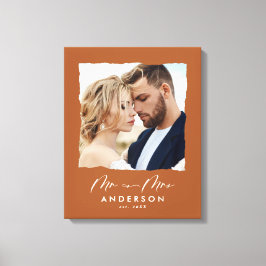 Lienzo Boda foto moderna personalizada Sr. y Sra.