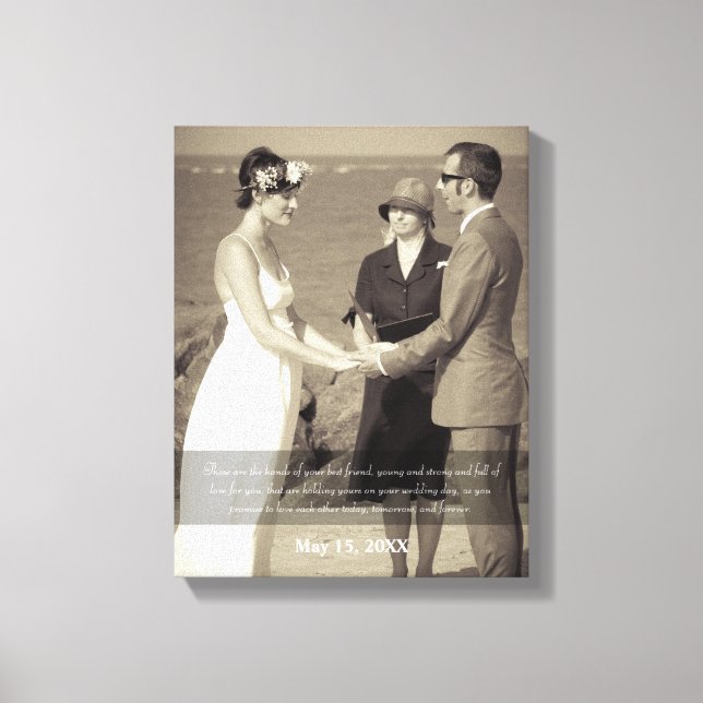 Lienzo Boda fotográfico de citas directas de Bendición (Anverso)