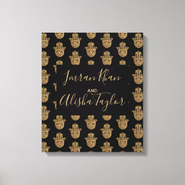 Lienzo Boda india Salven la fecha Hamsa Henna