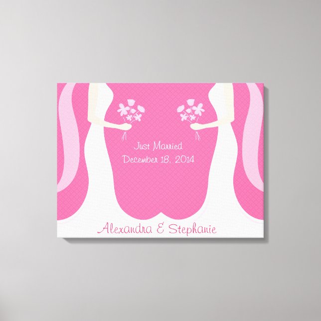 Lienzo Boda lesbiana personalizada (Anverso)