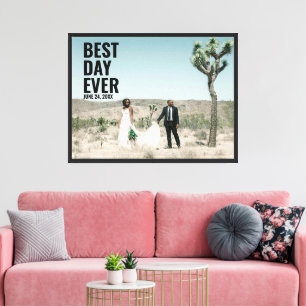 Lienzo Boda moderna personalizada Mejor día de la vida