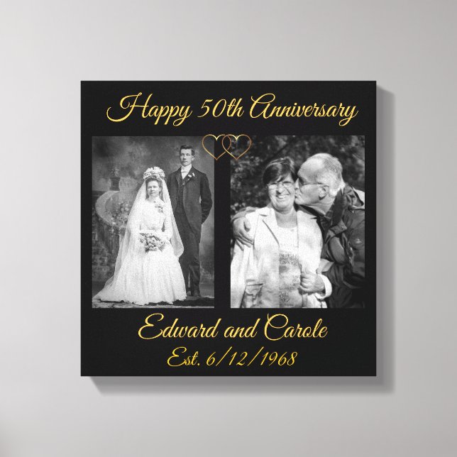 Lienzo Boda moderno y vintage con 50 años (Anverso)