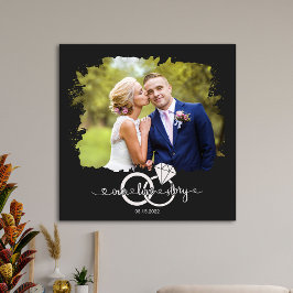 Lienzo Boda Pareja Foto Acuarela Nuestra Historia De Amor