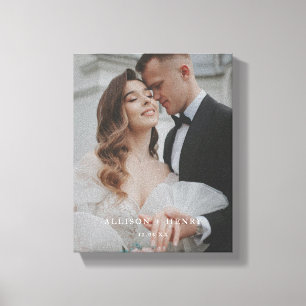 Lienzo Boda personalizada moderna elegante con foto compl
