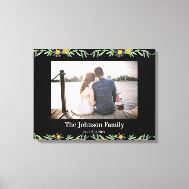 Lienzo Boda Personalizado Botánico Foto Stretched (Anverso)