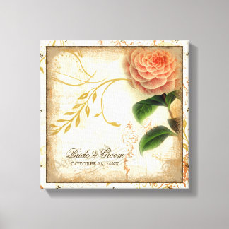 Lienzo Boda personalizado de camellia botánica personaliz