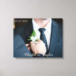 Lienzo BODA personalizado de FOTO texto envuelto en lienz