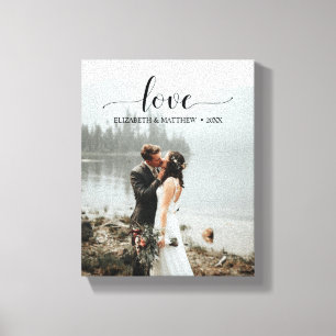 Lienzo Boda personalizado manuscrito de amor