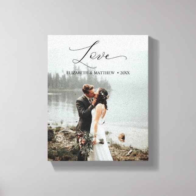 Lienzo Boda personalizado manuscrito manuscrito (Anverso)