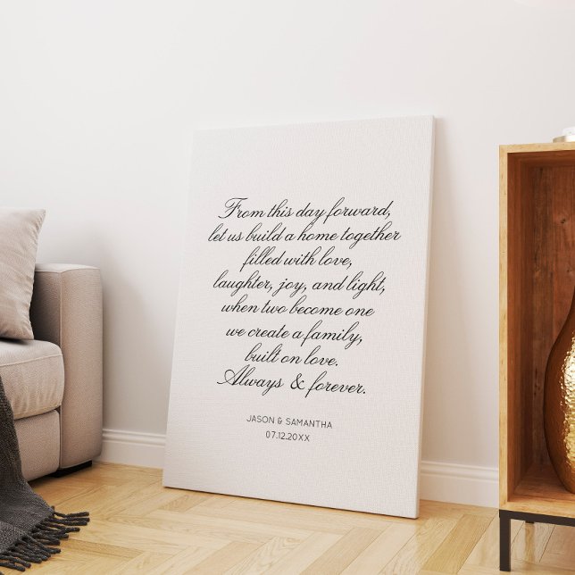 Lienzo Boda promete caligrafía personalizada (Wedding Vows Personalized Calligraphy Canvas Print
)